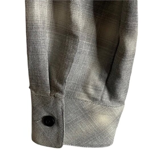 Rta Women's Gray Flannel Button Down Shirt - Picture 7 of 9